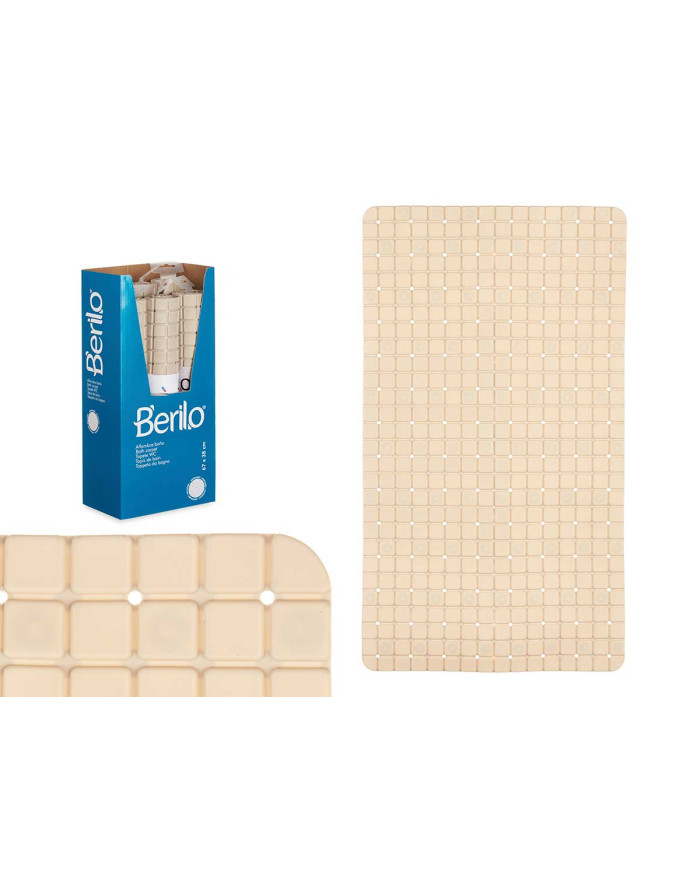 ALFOMBRA BAÑO ANTIDESLIZANTE CUADROS BEIS GRD