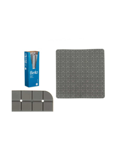 ALFOMBRA BAÑO ANTIDESLIZANTE CUADROS GRIS PEQ