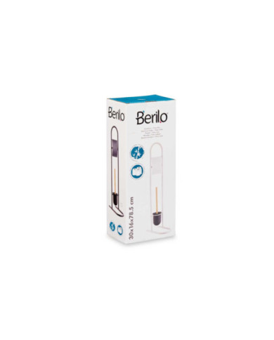 PORTARROLLO ESCOBILLA METAL BAMBU BLANCO