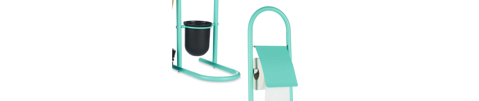 PORTARROLLO ESCOBILLA METAL BAMBU MENTA