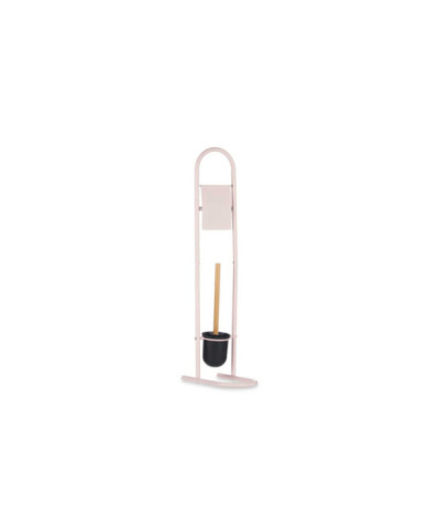 PORTARROLLO ESCOBILLA METAL BAMBU ROSA