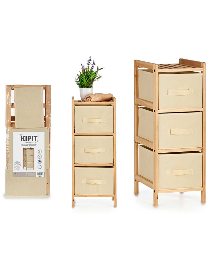MUEBLE 3 CAJONES COLOR CREMA