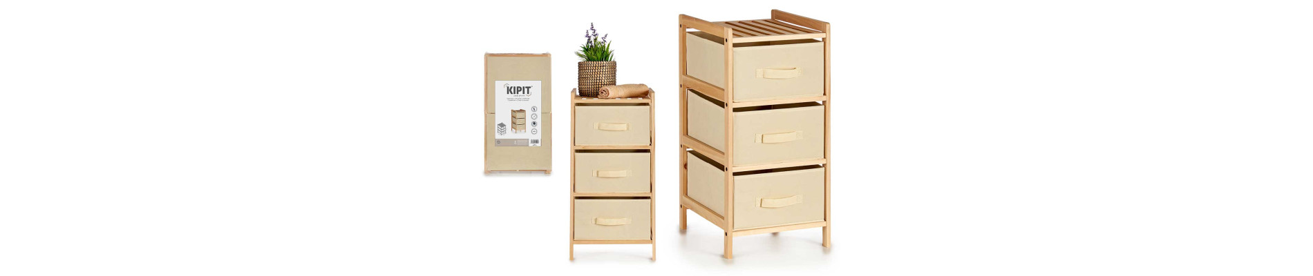 MUEBLE ANCHO 3 CAJONES COLOR CREMA