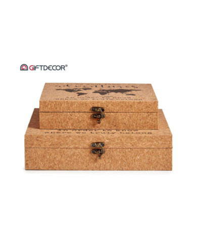 SET 2 CAJAS CORCHO MAPAMUNDI