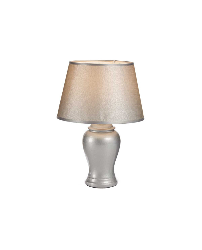 LAMPARA CONCAVA PLATEADA CERAMICA