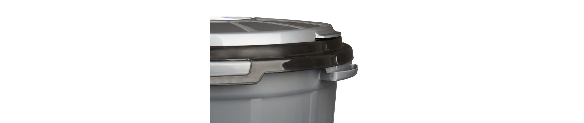 CUBO BASURA PLASTICO CON TAPA COLOR METALIZADO 35L