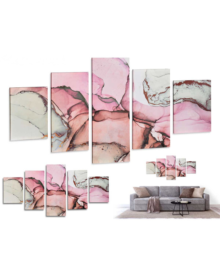 LIENZO 5 PIEZAS MARMOL ROSA