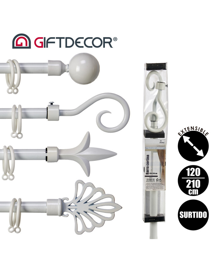 BARRA CORTINA BLANCA 120 210CM SURT 4 PUN