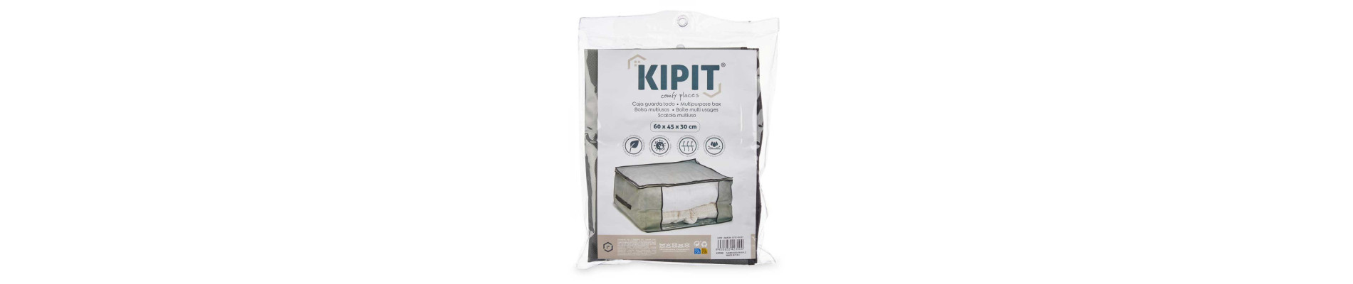 CAJA GUARDA ROPA GRIS 60X45X30CM