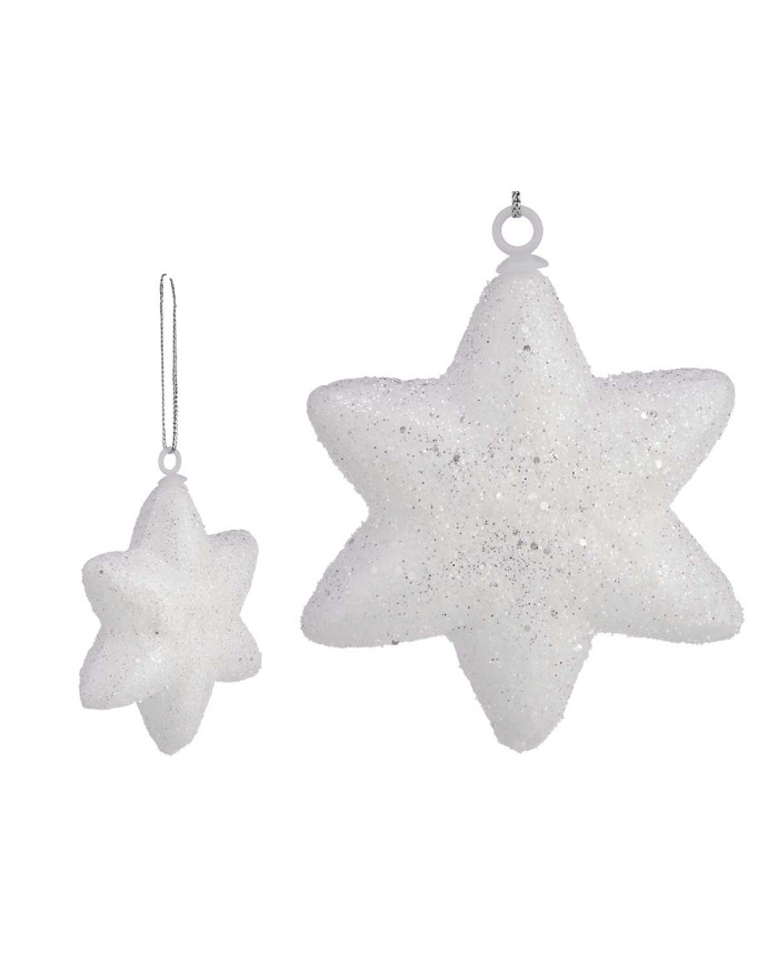 SET 6 ESTRELLAS 6 PUNTAS DECORATIVAS NAVIDAD 7CM