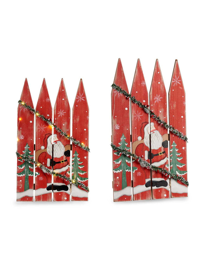CARTEL VALLA SANTA CLAUS 60CM MADERA LUZ