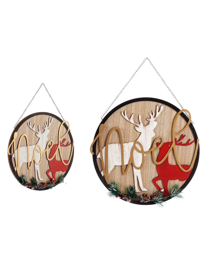 CARTEL NAVIDAD RENOS 29CM MADERA