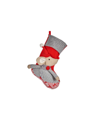 CALCETIN NAVIDEÑO RATON ROJO 50CM