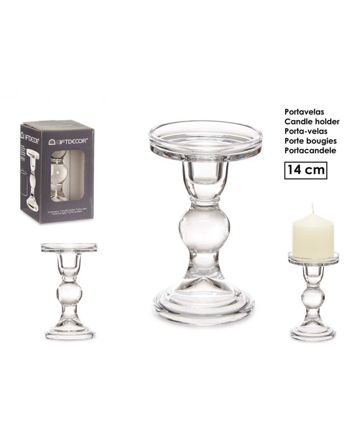 CANDELABRO CRISTAL BOLA M 14CM
