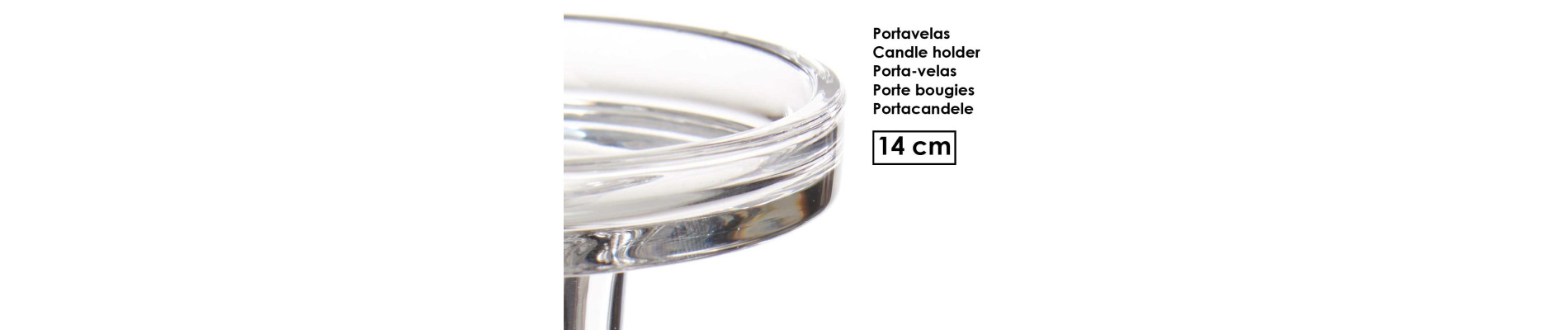 CANDELABRO CRISTAL BOLA M 14CM
