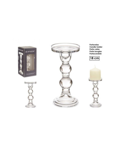 CANDELABRO CRISTAL BOLA L 18CM