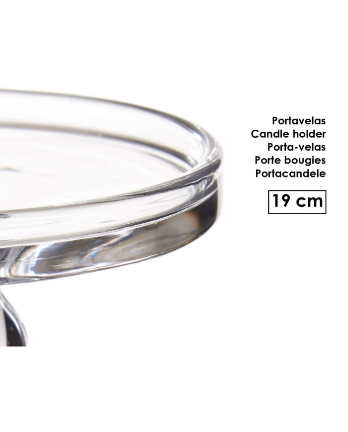 CANDELABRO CRISTAL ANILLO S 19CM