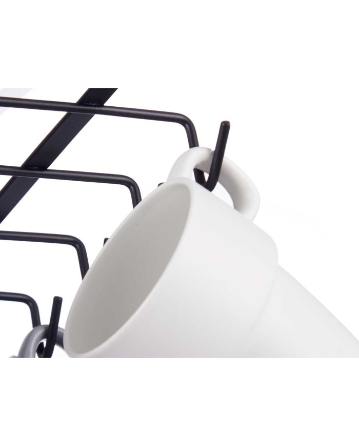 SOPORTE NEGRO METAL TAZAS