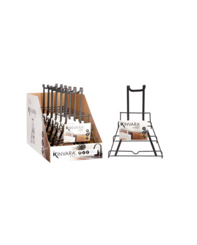 SOPORTE NEGRO METAL PERCHA SOPORTE TAPAS SARTEN
