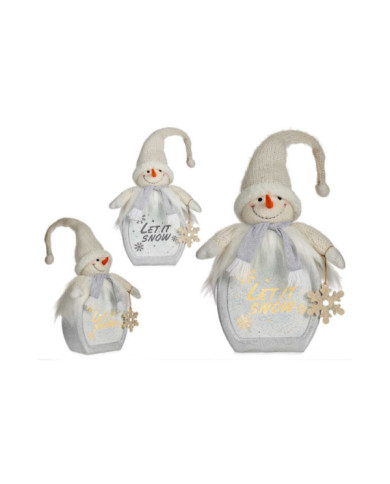MUÑECO DE NIEVE BLANCO CON LUZ LED