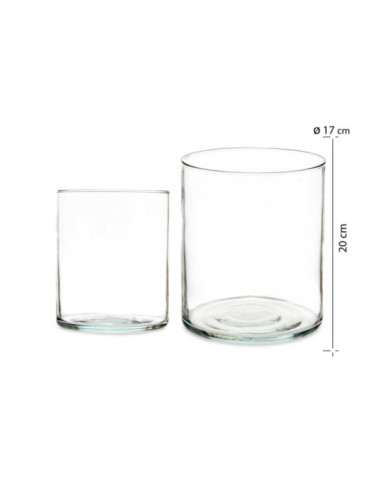 JARRON CRISTAL CILINDRO 17CM DIAM X 20CM