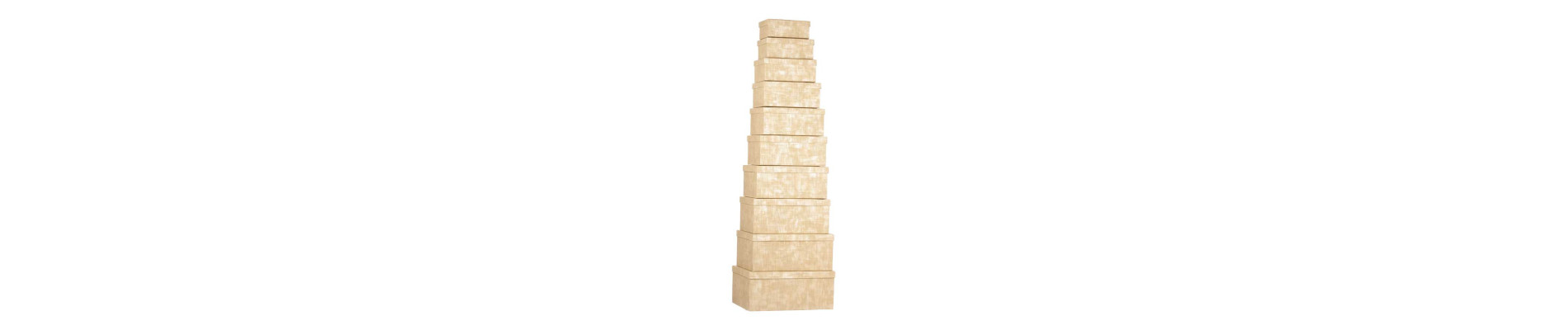 SET 10 CAJAS CARTON RECTANGULAR NATURAL RAYAS