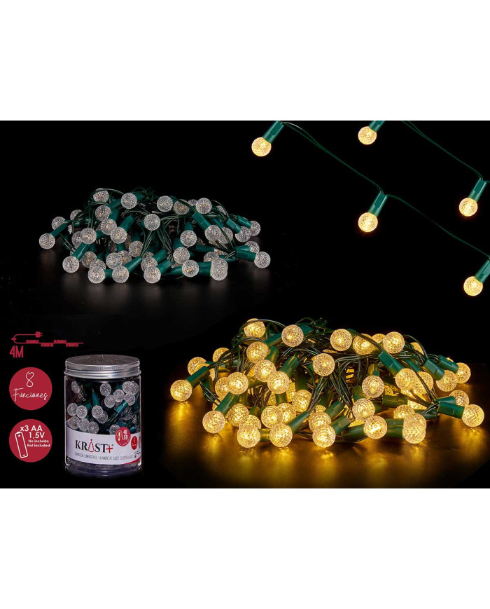 TIRA LED 4M 40LEDS LUZ CALIDA AMARILLA EXT 8 FUNC
