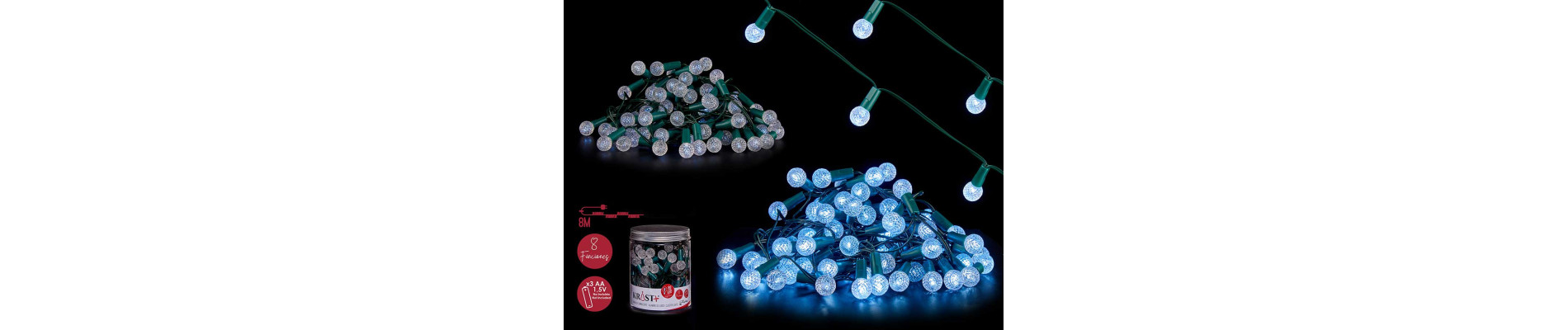 TIRA LED 8M 80LEDS LUZ CALIDA AMARILLA EXT 8 FUNC