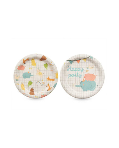 SET 6 PLATOS PAPEL 22 CM INFANTIL SURT 2