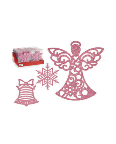 SET 3 COLGANTES ARBOL PVC PURP ROSA 15CM SURT 3