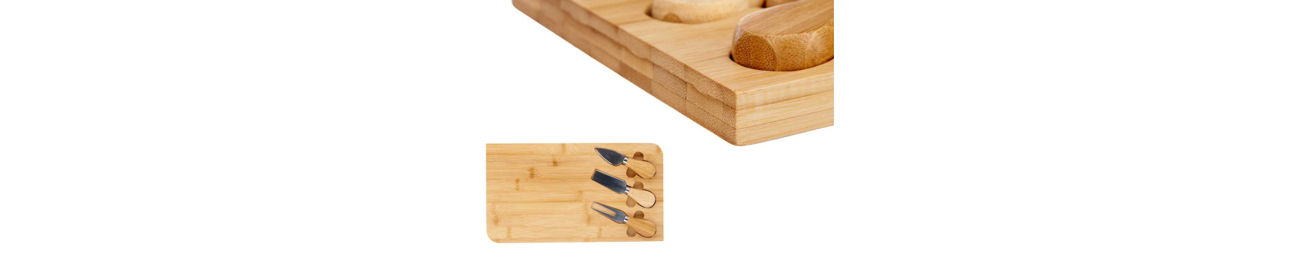 SET 4 PZS BAMBU TABLA CON 3 UTENSILIOS