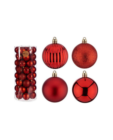 SET 56 BOLAS PVC 6CM ROJO
