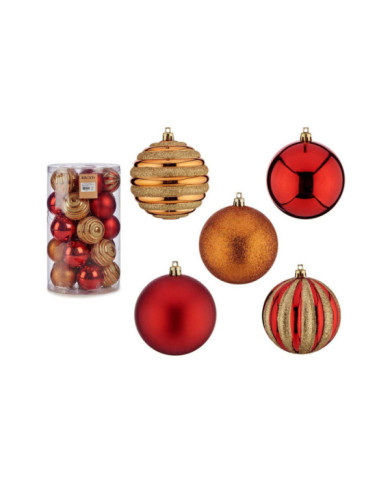SET 30 BOLAS PVC 8CM NARANJA Y ROJO