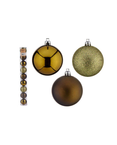 SET 9 BOLAS PVC 6CM VERDE OLIVA