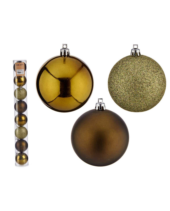 SET 8 BOLAS PVC 7CM VERDE OLIVA