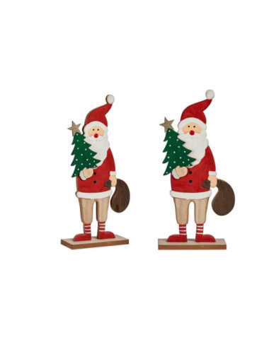 PAPA NOEL MADERA C ARBOL Y BOLSA DE REGALOS