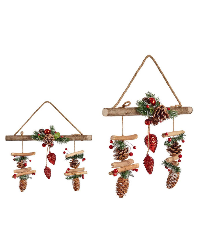 COLGANTE NAVIDAD PIÑAS ROJAS