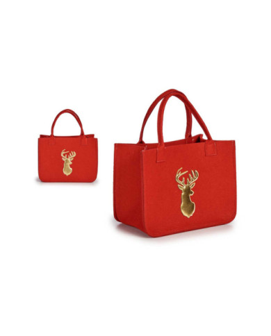 BOLSA DECORACION RENOS ROJO Y ORO