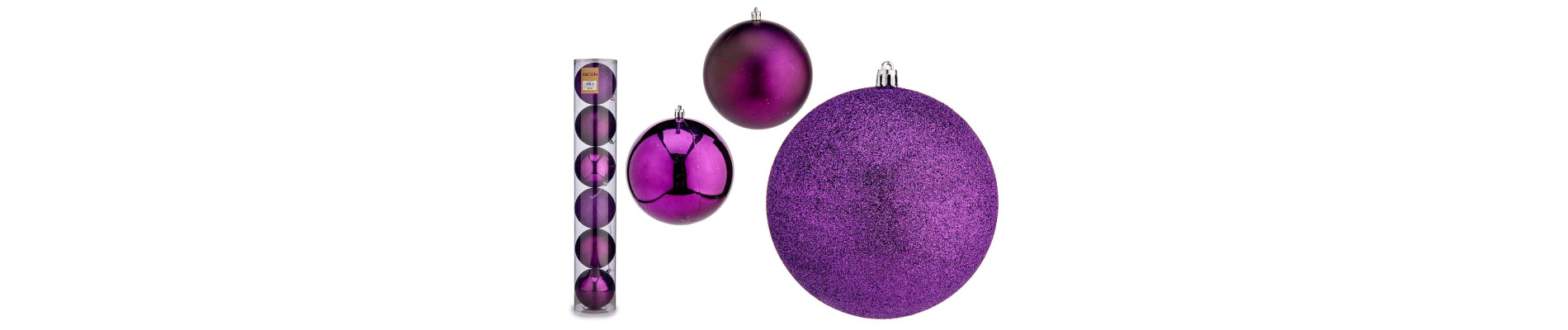 SET 6 BOLAS NAVIDAD 12CM MORADO SURT