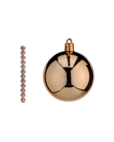 SET 12 BOLAS NAVIDAD 6CM COBRE