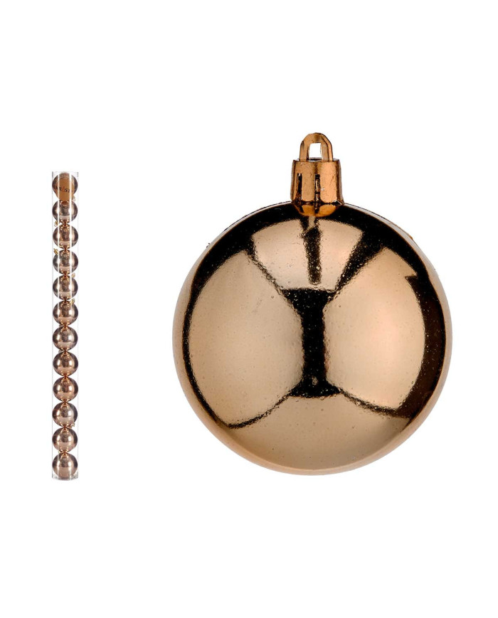 SET 12 BOLAS NAVIDAD 6CM COBRE