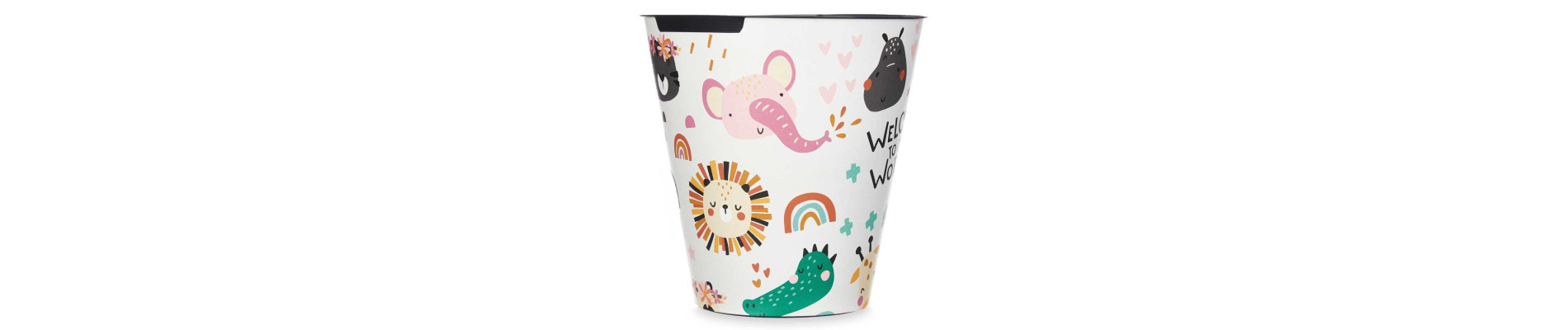 PAPELERA PLASTICO REDONDA MUNDO ANIMAL