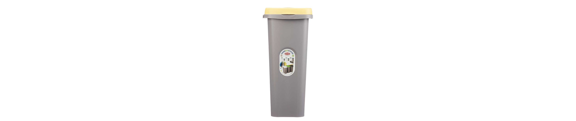 PAPELERA CON SUJECION BOLSA 25L AMARILLA