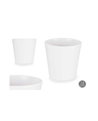 MACETA CERAMICA CONICA 14CM BLANCA