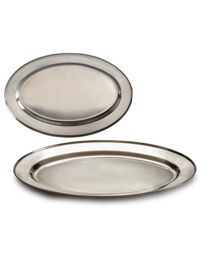 BANDEJA OVAL ACERO INOX 40CM