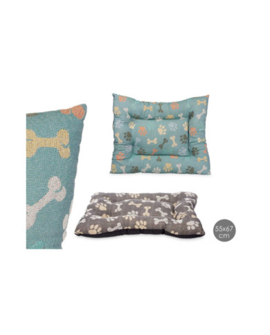 CAMA MASCOTA 55X67CM HUESOS Y HUELLAS SURT 2