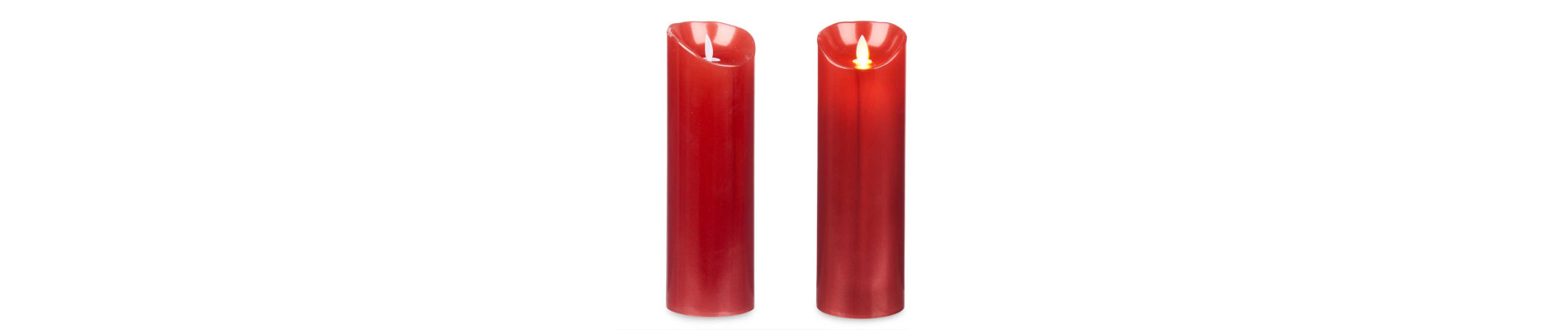 VELA LLAMA LED ROJO 24CM