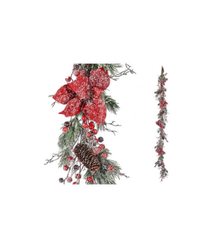 ADORNO NAVIDEÑO EFECTO NEVADO CON FLORES