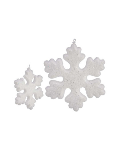 SET 6 COPOS DE NIEVE DECORATIVOS NAVIDAD 8CM