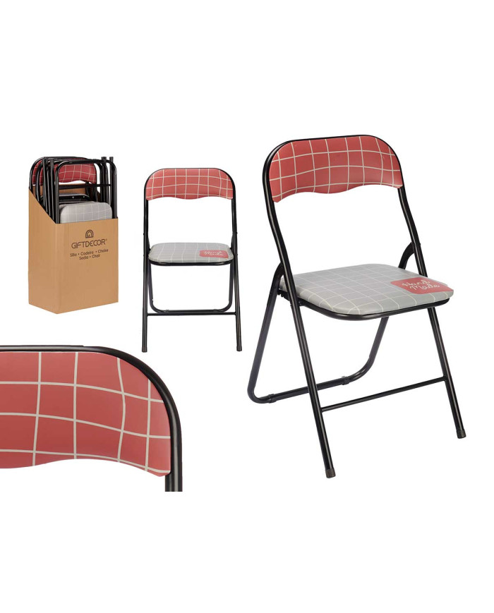 SILLA PLEGABLE PVC MATE PATAS NEGRAS HAND MADE